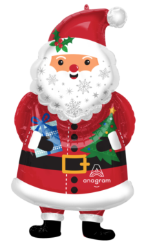XXL Folienballon Figur - Nikolaus, Geschenk haltend - 86cm